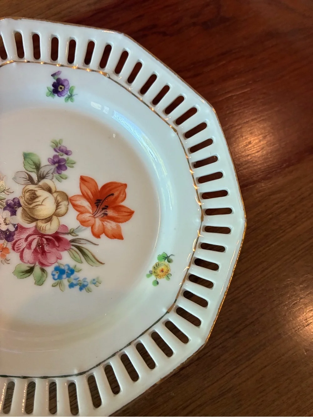 Schumann Bavaria Pierced 5” decorative plate octagon